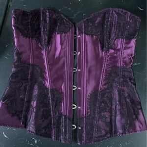 Adore Me Purple and Black Lace Bustier